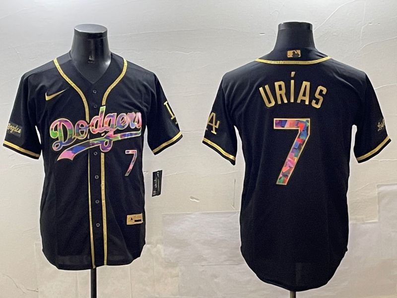 Men Los Angeles Dodgers #7 Urias Black Fashion Game 2025 Nike MLB Jersey style 0309